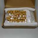 100 Pcs Small Clear Vials Spice Mini Jars with Lids Mini Glass Bottles with Screw Aluminum Metal Caps Tiny Jars Sample Containers for Powder Cream Cosmetic Jewelry Wedding (10 ml,Gold Caps)