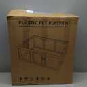 Acrylic Dog Playpen Indoor, Clear Dog Play Pen for Puppies and Small Dogs, Easy Assembly & Clean Puppy Pen (23.6", 10 Panels, Black)