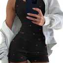 CHICME Womens Pajama Sets Casual Sleeveless Tank Top and Shorts Ribbed Knit 2 Piece Lounge Set (Large, X-heart Black)