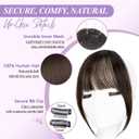 Yorda Bangs Hair Clip 100% Human Hair Clip in Bangs Fringe with Temples Wispy/French Bangs for Women Natural Looking for Daily Use (French Bangs, Dark Brown)