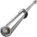 PAPABABE Barbell, 7ft Olympic Barbell 45lb Solid Chrome, 2-Inch Sleeves with Hybrid Needle Bearings & Bushings, 1000lbs Capacity Home Gym Bar for Stable Training (Silver)