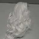 MYQUEEN White Wig for Women Long Wavy Wig 26 Inch Glueless Curly Synthetic Lace Front Wig Middle Part Natural Looking Heat Resistant Fiber Wig for Party Holloween Cosplay