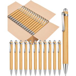 lyforx Bamboo Pens Bulk Wooden Bamboo Pens Engraving Wooden Ballpoint Pen Customizable Gift Pen Bulk 50pcs