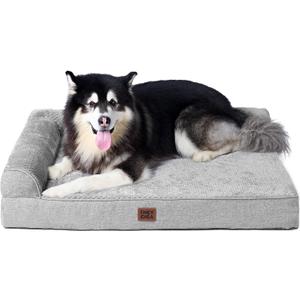 EHEYCIGA XXL Dog Bed Memory Foam, Orthopedic Giant Dog Bed Jumbo with Washable Removable Cover, Waterproof Pet Sofa Couch with Nonskid Bottom, 48x35x7.5, Grey