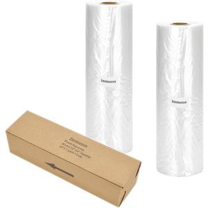 Immuson Food Storage Bag, 12 x 20 Plastic Produce Bag on a Roll, 2 Rolls Fruits, Vegetable, Bread, Food Storage Clear Bag, 350 Per Roll,700 Bags