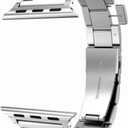 Slim Metal Band Compatible with Apple watch bands 49mm 46mm 45mm 44mm 42mm 41mm 40mm 38mm, No Tool needed Stainless Steel Chain Strap for iWatch Bracelet (Silver)