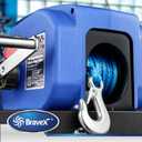 Bravex Trailer Winch 6000LBS, Reversible Portable 12-Volt DC Electric Winch Boat Trailer Truck Power-in, Power-out (Corded Remote Control & Hand Crank)