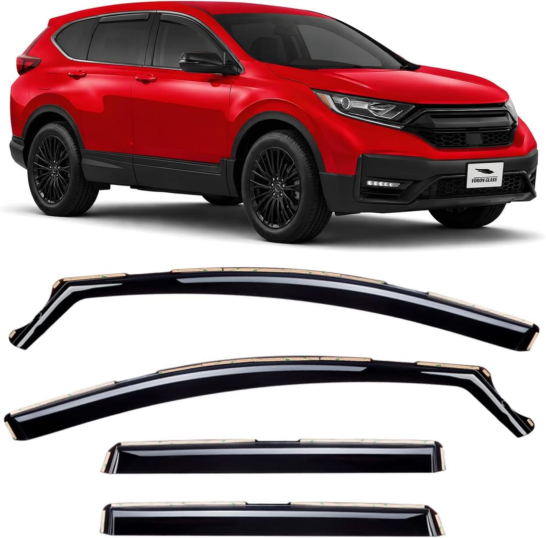 Voron Glass in-Channel Extra Durable Rain Guards for Honda CR-V (CRV) 2017-2022, Window Deflectors, Vent Window Visors, 4 Pieces - 200930
