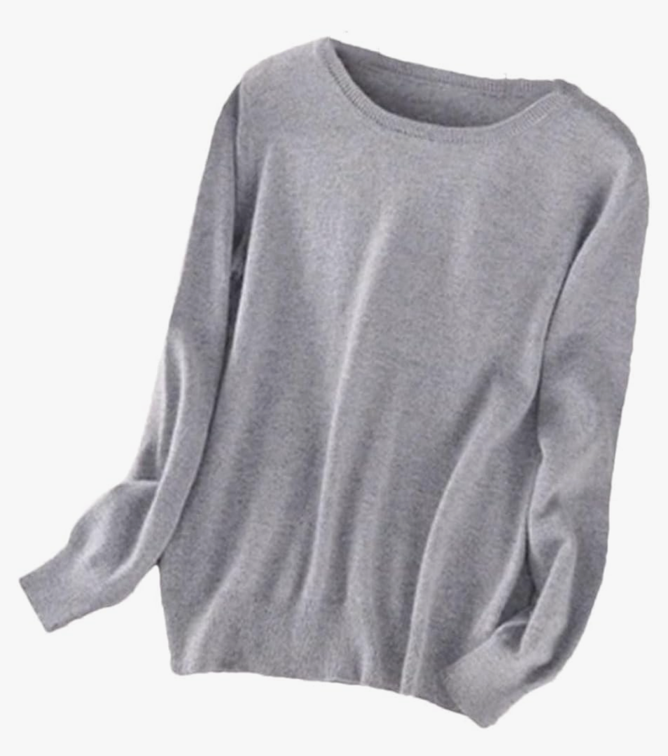 Cashmere Cotton Blended O-Neck Knitted Sweater Women White Black Red Solid Sweater Crew Neck Sweatshirts, Size S