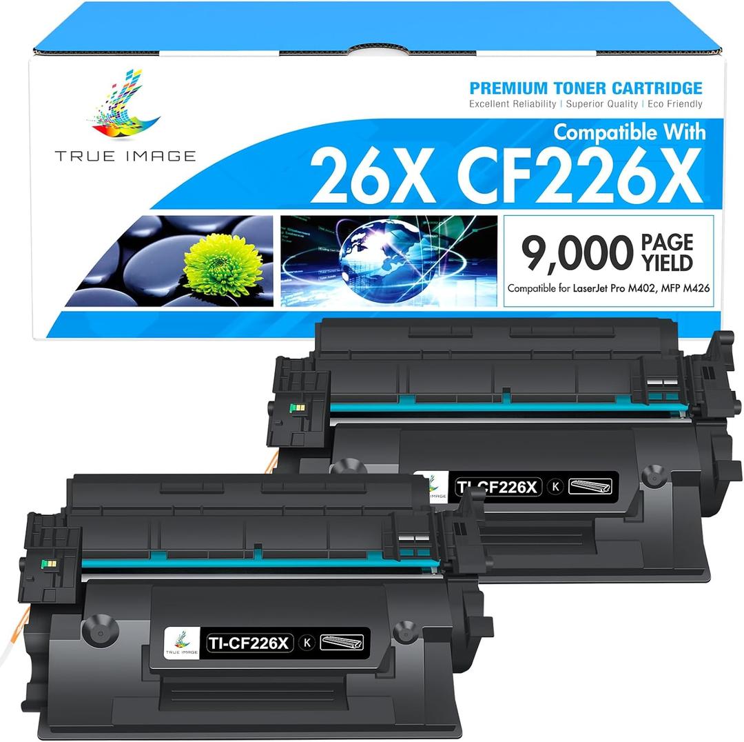 26X Toner Cartridge for HP Printer CF226X M426fdw Compatible for HP 26X Black LaserJet Toner Cartridge 26A CF226A M402n MFP M426fdw M402dn M402 M402dw M402dne M426fdn M426 M426dw Printer Ink 2 Pack