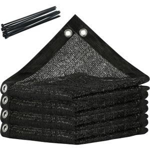 ShadeMart 70% Shade Cloth, Black 8FT x 16FT Shade Cover with Upgrade Grommets and Zip Ties, Sunblock Net for Garden Greenhouse Carport Chicken Coop, Dog Kennel, Pergola (We Make Custom Size)