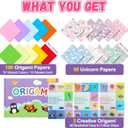 240 Sheets Origami Paper Kit for Kids, 6x6 Inch Double Sided Color Square Folding Paper Set with 90 Animal Patterns & Origami Book, Art and Craft Supplies Gift for 3+ Girls Boys Beginners Training