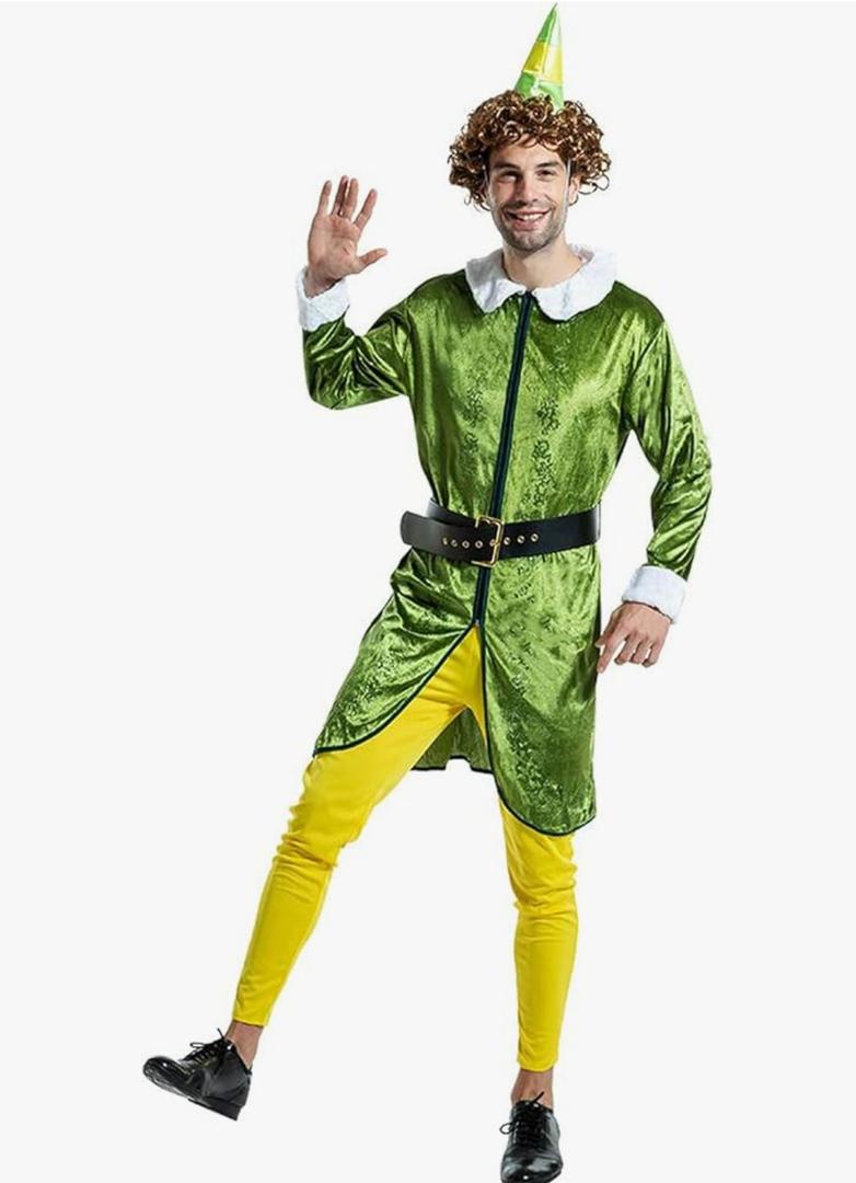 FantastCostumes Mens Christmas Elf Costume X-Mas Deluxe Adult Costumes, Large