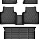 Floor Mats & Cargo Liner Compatible with 2018-2024 Volkswagen Tiguan 5 Seats ONLY VW Cargo Mat, Full Set All Weather Protection, 1st, 2nd Row Car Liners & Trunk Mat, Black