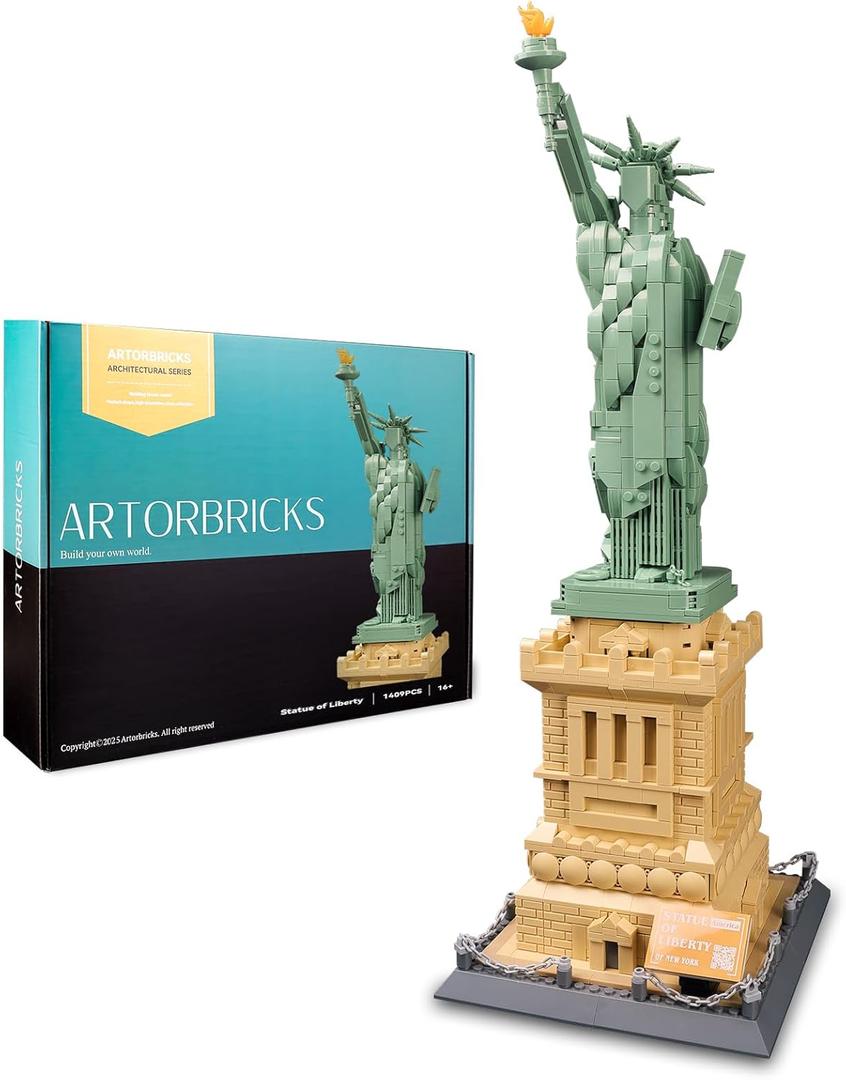 ArtorBricks Statue of Liberty Architecture Model Kit - 1577-Piece Premium Building Set for Collectors, Detailed Display & Thoughtful Gift Idea