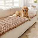 Couch Cover for Dogs Washable, Non Slip Couch Covers for 3 Cushion Sofa Pet Friendly, Fuzzy Pet Couch Cushion Covers for Dog,Thick,Soft for Sofa Protector (Coffee, 27.6" x 82.7"/70 x 210cm)