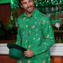 Arvilhill Mens St Patrick's Button Shamrock Clover Printed Long Sleeve Shirt (S-3XL) (M)