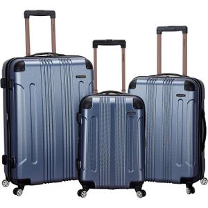 Rockland London Hardside 3 Piece Expandable Spinner Wheel Luggage Set, (20"/24"/28"), Blue