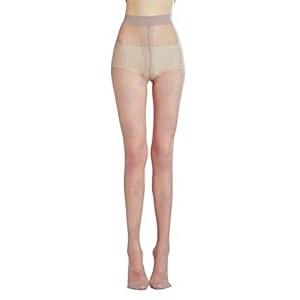 Sahabowi Women's Jacquard Sexy Thin Tights, Fashion High Waist Pantyhose, Shaping Slimming ButtLifting Stockings, Coffee Rosebud, 1pcs