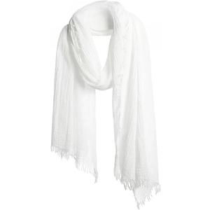Cotton Feel Scarf Shawl Wrap Soft Lightweight Scarves And Wraps For Men Women 15x65" White