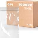 Clear Plastic Reclosable Zip Bags - Bulk GPI Case of 1000, 4" x 6" 2 mil Thick Strong & Durable Poly Baggies With Resealable Zip Top Lock For Travel, Storage, Packaging & Shipping.