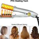 2 in 1 Curling Iron Fast Heating Electric Hair Iron for Hair Styling, Auto-Off Function, with Adjustable Levels, Rotating Roller Curling Wand