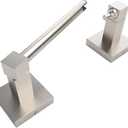 Ruacq Toilet Paper Holder Brushed Nickel Double Post Pivoting Square Tissue Holders Roll Holder Hangers Toilet Paper Stand Stainless Steel and Zinc Alloy Modern Wall Mounted