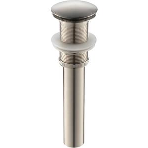 Vessel Sink Drain Without Overflow - Bathroom Sink Drain Stopper - Pop Up Drain All Metal - Big Cap Fit for Vessel or Undermount Sink,Brushed Nickel,YDPOP-1