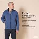 Amazon Essentials Men's Fleece Zip Up Mock Neck Sweatshirt, Midweight, Regular Fit (Blue, L)