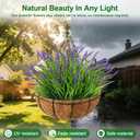 24 Bundles Artificial Plants & Flowers Adjustable Height Fake Lavender Flowers, UV Resistant No-Fade Plastic Plants, Faux Monkey Grass for Home Porch Garden Window Box Indoor Outdoor Decor