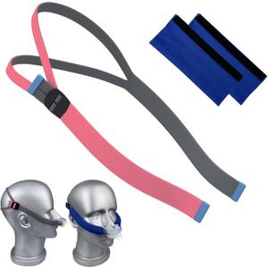 Upgraded Airfit P10 N30 Headgear Strap Nasal Mask Replacement Straps Supplies Fully Adjustable Design Quickfit Compatible With Airfit P10 N30 Airsense 10 11 Nasal Pillow Mask System (Pink 2-Pack)