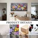 SERIMINO Dark Floral Wall Art, Abstract Wildflower Art Prints 20"x40"