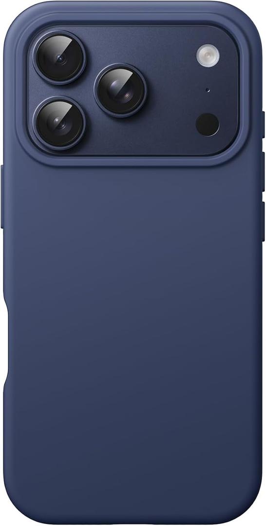 JETech Liquid Silicone Case for iPhone 17 Pro Max 6.9-Inch, Silky Soft Touch Full-Body Protection, Anti-Scratch Shockproof Phone Cover with Microfiber Lining (Dark Blue)
