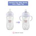 Sippy Cup Conversion Kit for Philips Avent Natural Baby Bottles, Toddler Transition Kit with Food Grade Silicone Straw Top Nipple, Weighted Straw, Bottle Handle, Cleaning Brush, BPA-Free, 4-Pack, 6+