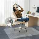 Office Chair Mat for Carpet,46"x60" Chair Mat for Carpeted Floors,Non-Slip Carpet Protector Floor Mat with Grips,Heavy-Duty Rolling Under Desk Mat for Home Office and Gaming (Clear)