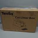 XL Enclosed Stainless Steel Litter Box with Lid, Light Gray