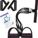 Pedal Resistance Band, 4-Tube Elastic Pull Rope, Sit-up Equipment, Yoga Strap Bodybuilding Expander, Exercise Bands, Fitness Equipment for Abdomen, Waist, Arm, Leg Stretching Slimming Training