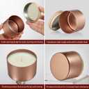 MGLIFEUL Candle Tins Jars Container Vessels for Making 4 8 Oz Rose Glod Empty Candle Tins Can Gift Box Packaging With Lid Wax Container Bulk Making Diy Candle Supplies Accessories(Rose Glod,8oz,24pcs)
