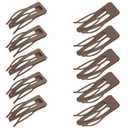 Chinco 24 Pcs Double Grip Hair Clips Metal Snap Hair Clips Barrettes Accessories 2 Inch Brown for Women Salon Supplies Accessories