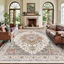 9x12 Large Area Rugs for Living Room Ultra-Soft Washable Rug Vintage Distressed Non-Slip Low Pile Stain Resistant Carpet for Bedroom Dining Room Kitchen Office
