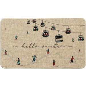 Artoid Mode Ski Lifts Snowboards Hello Winter Doormat, Christmas Low-Profile Switch Rug Home Decor Door Mat Floor Mat for Outdoor Indoor 17x29 Inch
