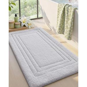 DEXI Bath Mats Bathroom Rug, 32x20 White Non Slip Bathroom Rugs Washable, Absorbent Bathmat Quick Dry for Shower Floor Sink