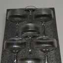 FERAHI 6 Pcs Ribbed Coupe Glasses, 10 oz Vintage Martini Glasses Set, Cute Espresso Martini Glass & Champagne Coupe Glass, Elegant Bar Glassware for Cocktails, Wine, Outdoor Entertaining & Gifts