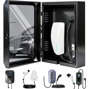Wall-Mounted EV Charger Protection Box – Weatherproof Charging Station Cover Case for Electric Vehicle Home Chargers, Compatible with Standard Most EV Chargers