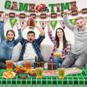 173PCS Football Party Supplies Kit for 24 Guests - Football Birthday Supplies with Paper Plate Napkin Big Cup Cutlery Banners Touchdown Tablecloth Tailgate Party Decorations(A)