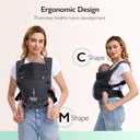 Newborn Carrier, Soft and Lightweight Baby Carrier Wrap | Ergonomic, Adjustable Neck Support | Ideal for Newborn 7-24 lbs | Enhanced Comfort and Support, Deep Grey
