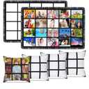 Kinlop 6 Pieces 40 x 60 Inch Sublimation Blank Throw Blankets and Sublimation Blank Throw Pillow Cases Cushion Cover for DIY Heat Press Home Decor(20 Panel and 9 Panel)