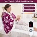 Wearable Heated Blanket Hoodie for Women, Valentines Day Gifts for Her Wife Women, Electric Throw Blanket, Heated Shawl Wraps Poncho, Mothers Day Birthday Anniversary Day Gift, To My Wife, Magenta