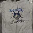 Denim And Diamonds Bow Ladies Girls Women Women's Oversized Comfort T-shirt