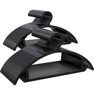 100 Pack Kids Hangers, Non-Slip & Sturdy Coat Hangers, Ultra-Thin Plastic Suit Hangers for 7-12 Years Old, Dry & Wet Dual-Use Multi-Scenario Storage, Holds Up to 11 LB, 14" W,Black,UAPY09100B